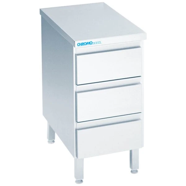 Schubladenblock mit 3 Schubladen, mit Tischplatte allseits ab - 400x600x850/900 mm