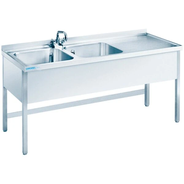 Spültisch mit 2 Becken links - offen