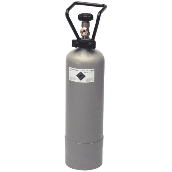 CO2 Flasche mit Füllung  RAL grau mit Drehventil  mit TÜV Zulassung