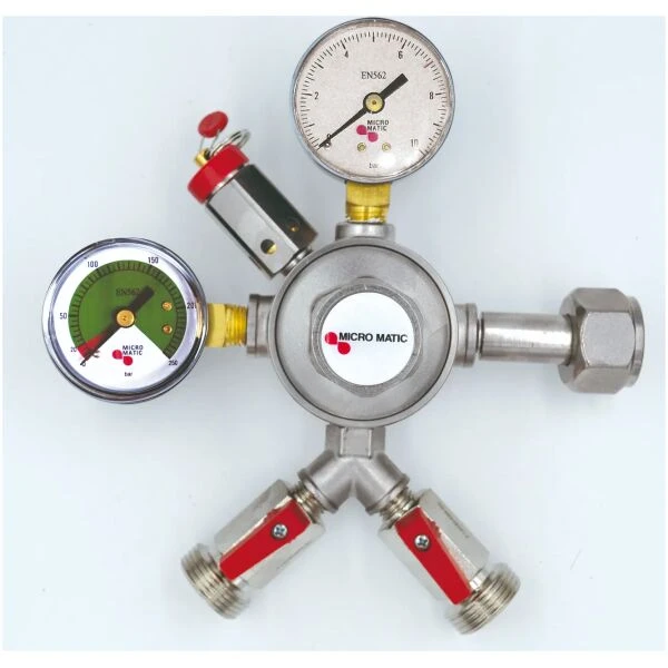 CO2-Druckminderer, 3 bar, 2 leitig