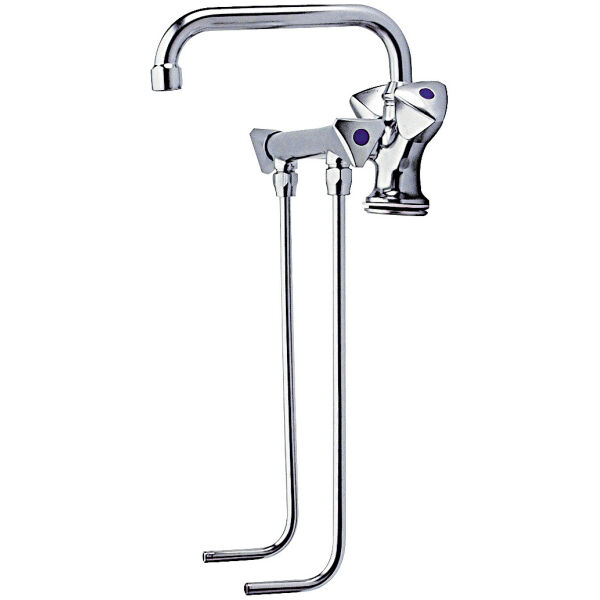 Mischbatterie für Getränketheken mit 2 Becken, Hochdruck